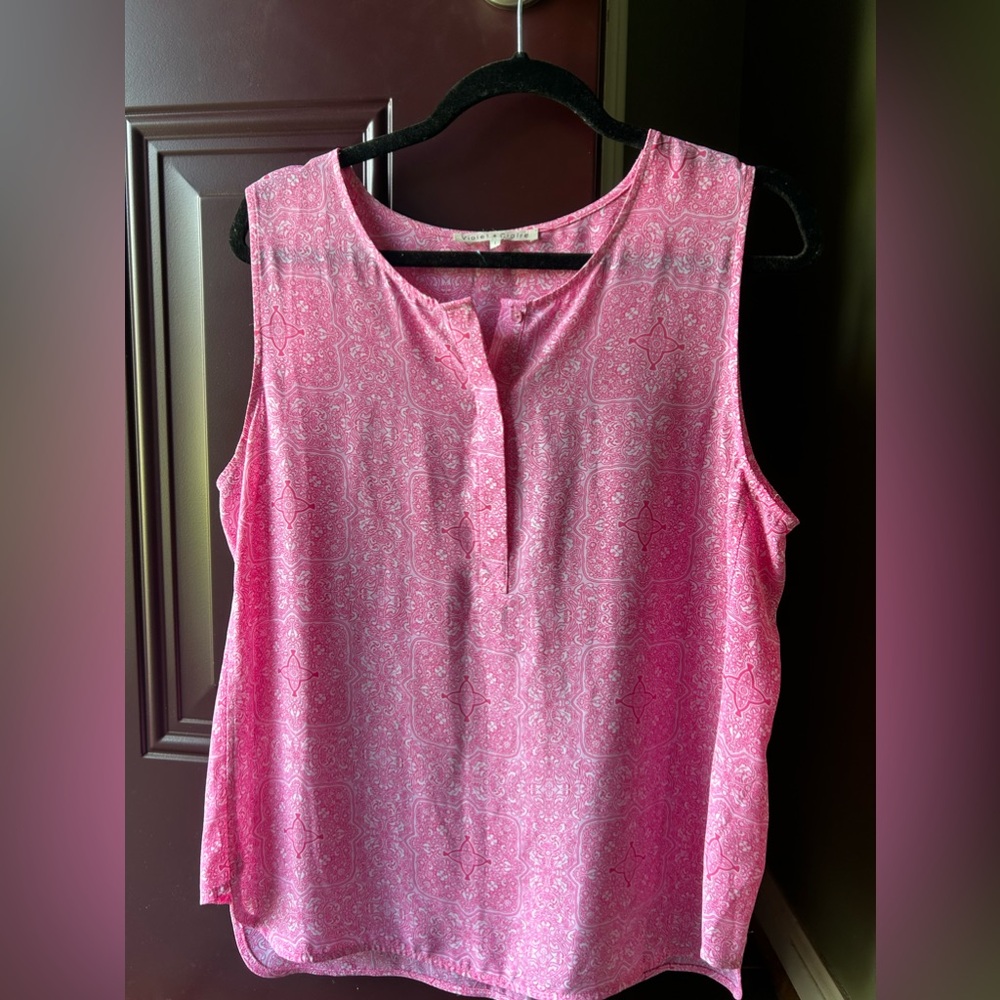 Pink sleeveless summer top